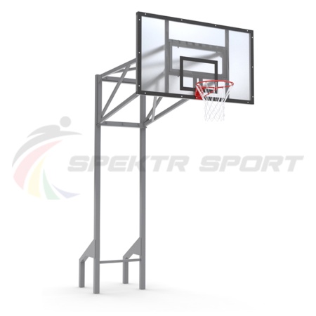 Купить Стойка баскетбольная уличная усиленная со щитом из оргстекла, кольцом и сеткой SP D 413 в Муравленко 