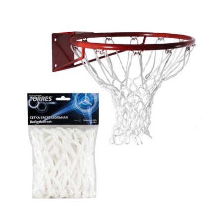 Купить Сетка баскетбольная Torres, нить 6 мм, белая в Муравленко 