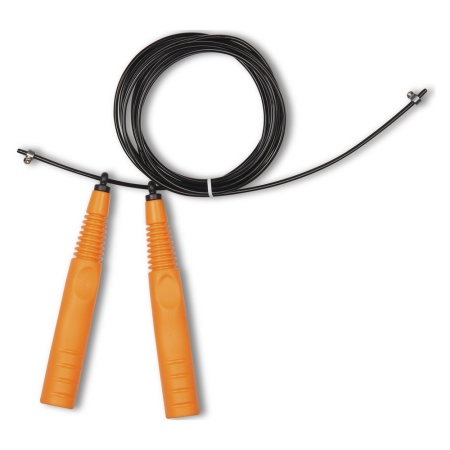 Купить Скакалка высокооборотная Кроссфит стальной шнур в оплетке 2.9 м чёрно-оранжевая в Муравленко 